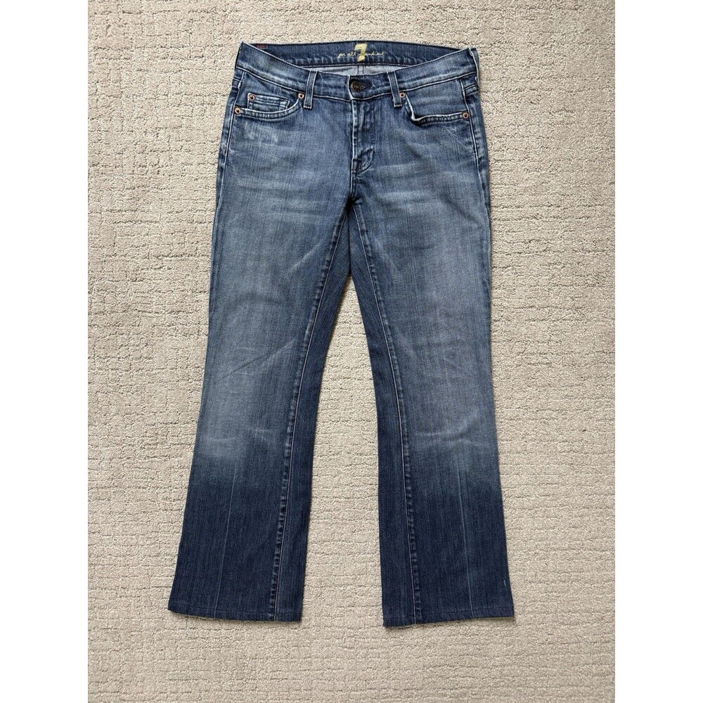 7 For All Mankind New York Dark NYD Bootcut Jeans Womens 28 Low Rise Y2K USA